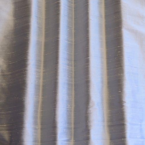 Коприна Dupioni светло син цвят с ширина 44 инча, коприна тъкани, by The Yard