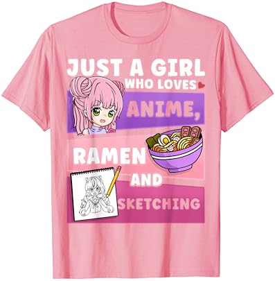 Аниме е Просто Момиче, Което Обича аниме-Ramen и Тениска с моите Скици