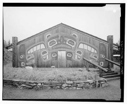 Снимка на исторически находки: Тотемный парк, Дом на Племето, Саксман, област Ketchikan Гейтуэй, Аляска, АК