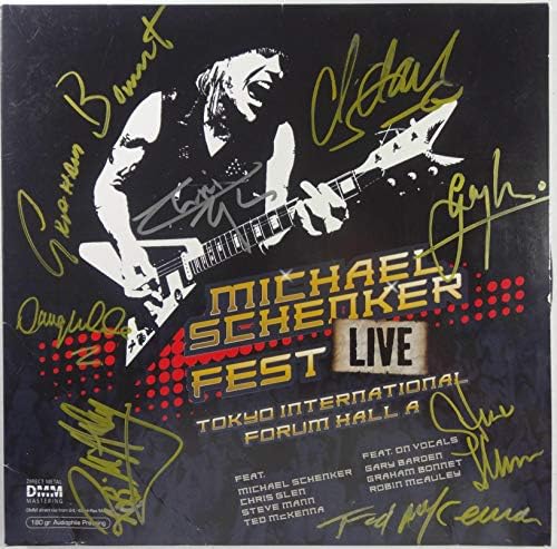 Подписан Michael Schenker Фест С автограф Live in Tokyo Dual 12 Lp е Сертифицирана от Всички 8 Jsa U58961