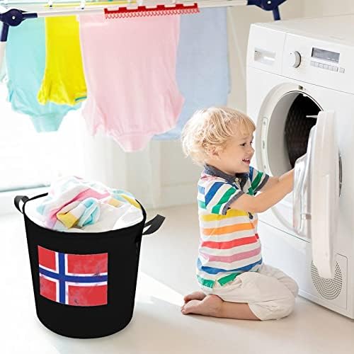 Кошница за дрехи с Норвежки Флаг Сгъваема Кошница за дрехи, Чанта За Съхранение Кошница за дрехи с Дръжки