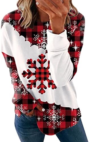 Пуловер с дълъг ръкав, Красиви Върхове, Свободна Жена Hoody, Графични свитшоты с кръгло деколте, Коледни Свитшоты,