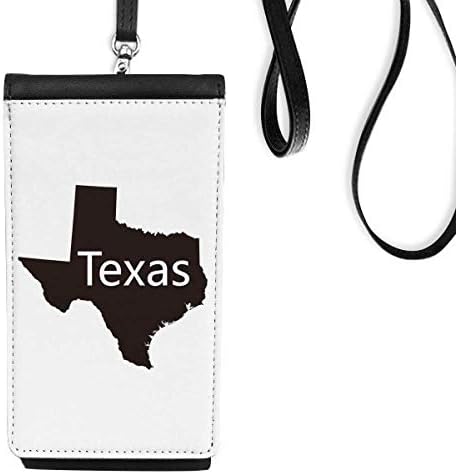 Тексас Америка Схема Карта САЩ Телефон в Чантата си Портфейл Окачен Мобилен Калъф Черен Джоба