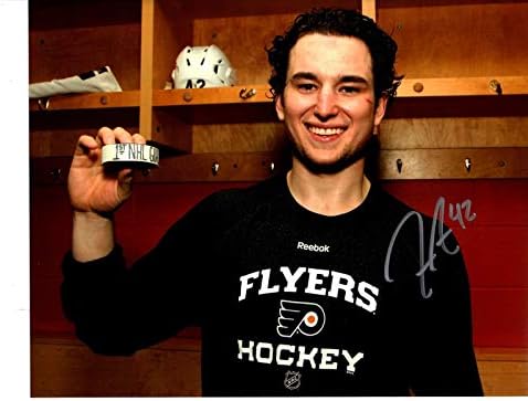 Джейсън Эйксон с автограф и подпис на 8x10 снимка NHL Philadelphia Flyers