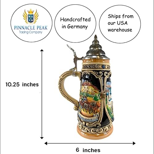 Търговска фирма Pinnacle Peak Замъка Нойшванщайн LE Relief Немска бира чаша .5Л Бавария Германия ЕДНА Чаша
