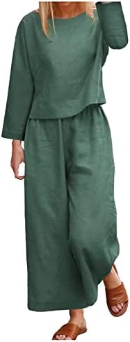 Жена Комплект Панталон Лято Есен 2023, спално Бельо, Памучни Основни Панталони с Прав Штанинами от 2 Теми, Комплект