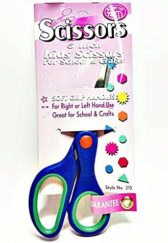 Лот от 2 Детски 5-инчов ножица с тъпи връхчета за училище и ръкоделието, Стил № 215 (Магента)