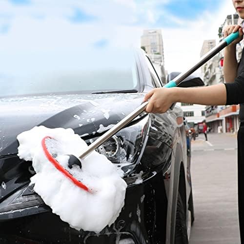 ＫＬＫＣＭＳ Четка за миене на автомобил с Въртящи се моп за почистване на аксесоари, L-образна пръчка